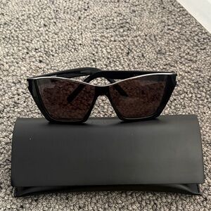 Saint Laurent Black Sunglasses with Brown Tinted Lenses